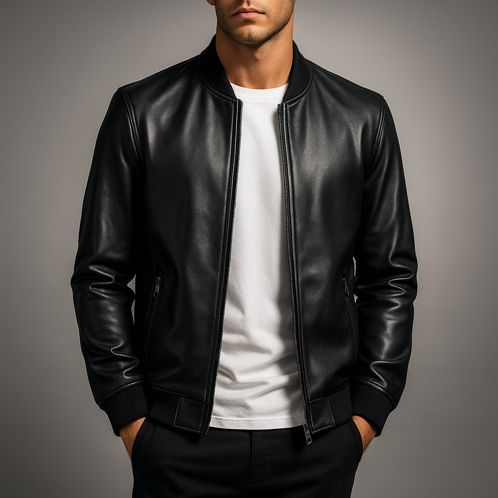 Herren-Bomberjacke aus Leder - Darel