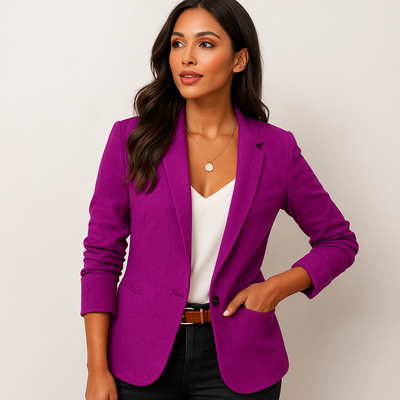 Elegant geschnittener Damenblazer mit einem Knopf - Berenice