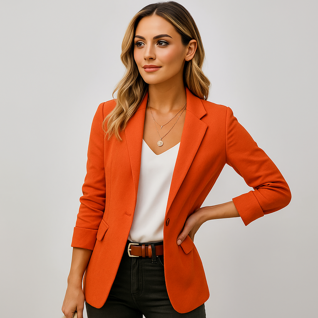 Elegant geschnittener Damenblazer mit einem Knopf - Berenice