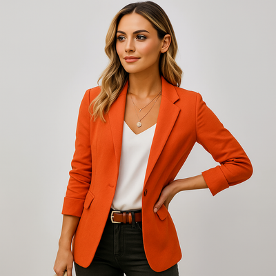 Elegant geschnittener Damenblazer mit einem Knopf - Berenice