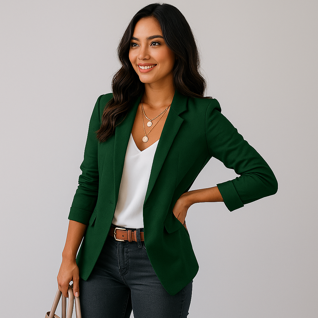 Elegant geschnittener Damenblazer mit einem Knopf - Berenice