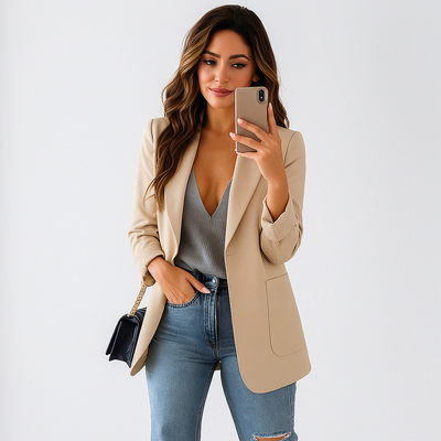 Moderner gerader Damenblazer mit lässigem Design - Angelina