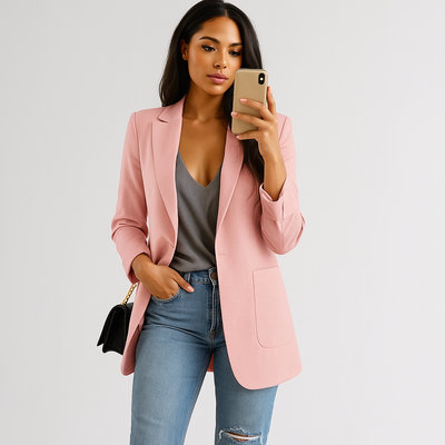 Moderner gerader Damenblazer mit lässigem Design - Angelina