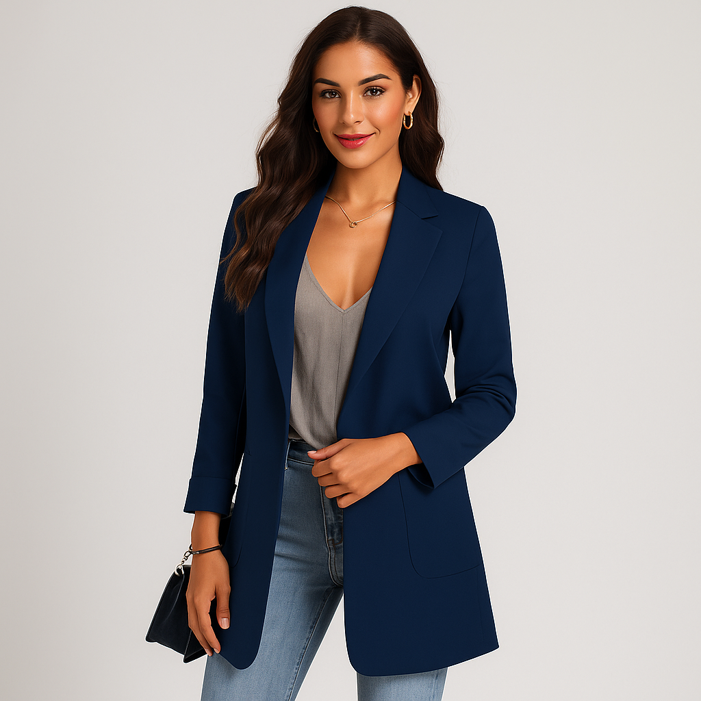 Moderner gerader Damenblazer mit lässigem Design - Angelina
