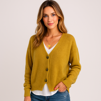 Kurze Damenstrickjacke aus weichem Strick - Noor