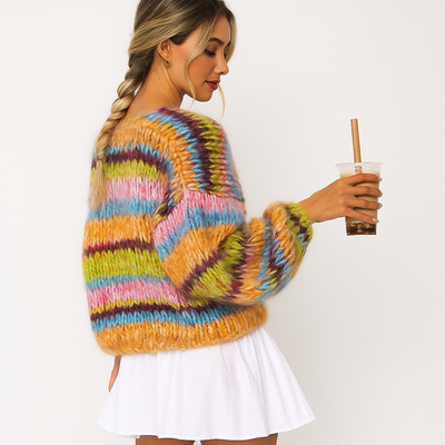 Flauschige Damen-Strickjacke - Fedra