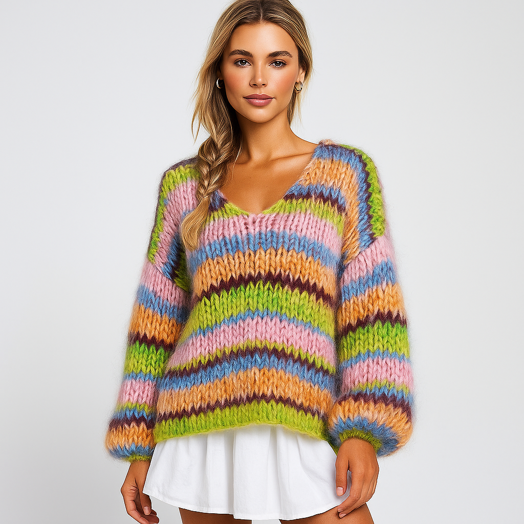 Flauschige Damen-Strickjacke - Fedra