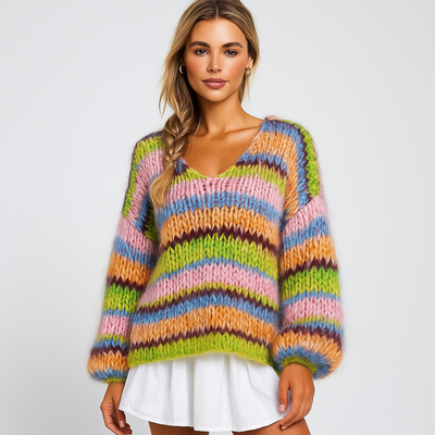 Flauschige Damen-Strickjacke - Fedra
