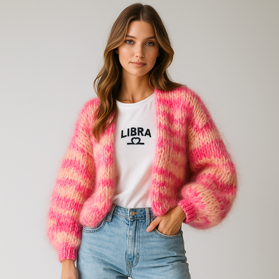 Flauschige Damen-Strickjacke - Fedra