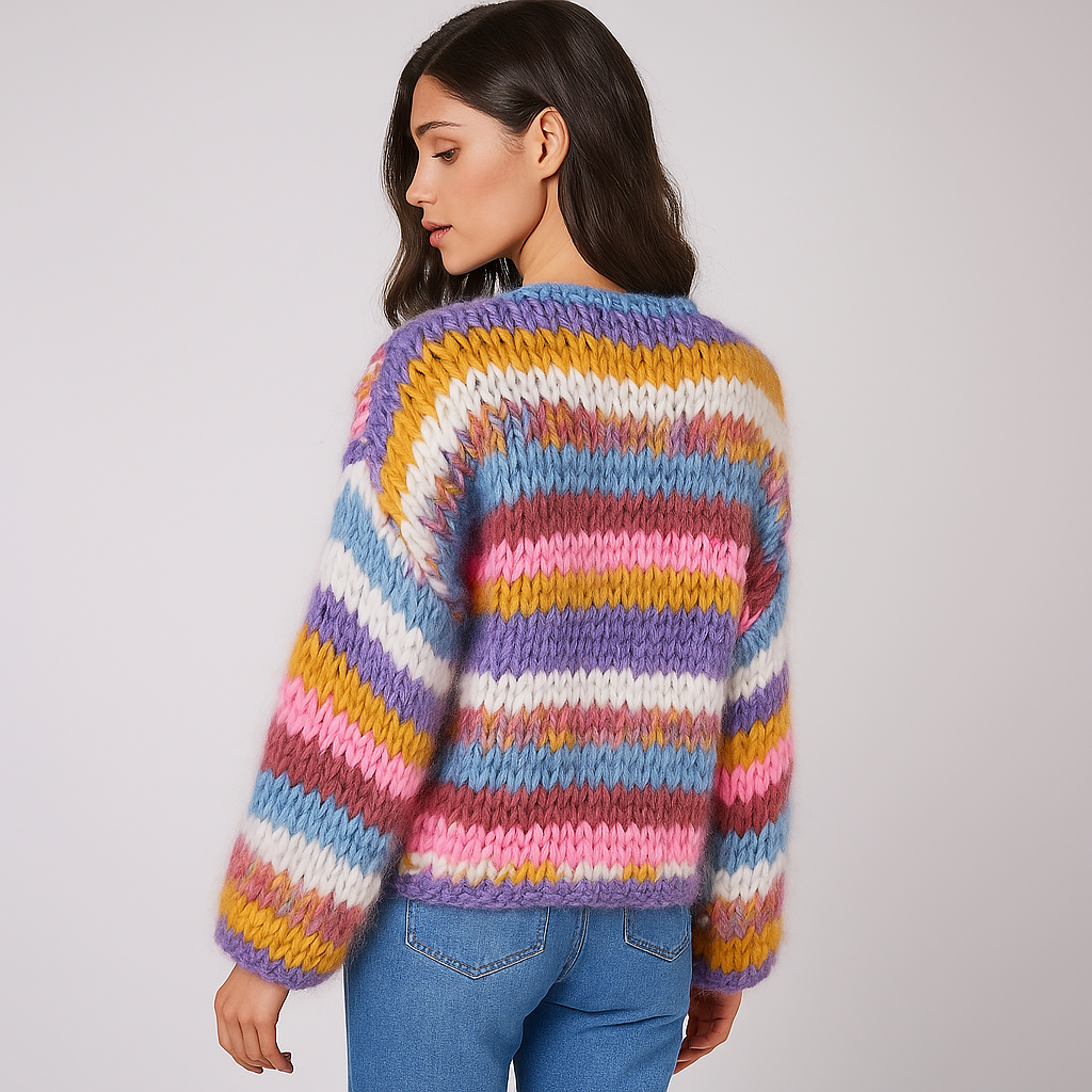 Flauschige Damen-Strickjacke - Fedra