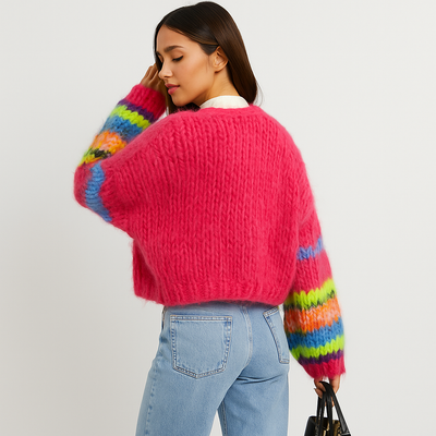 Flauschige Damen-Strickjacke - Fedra