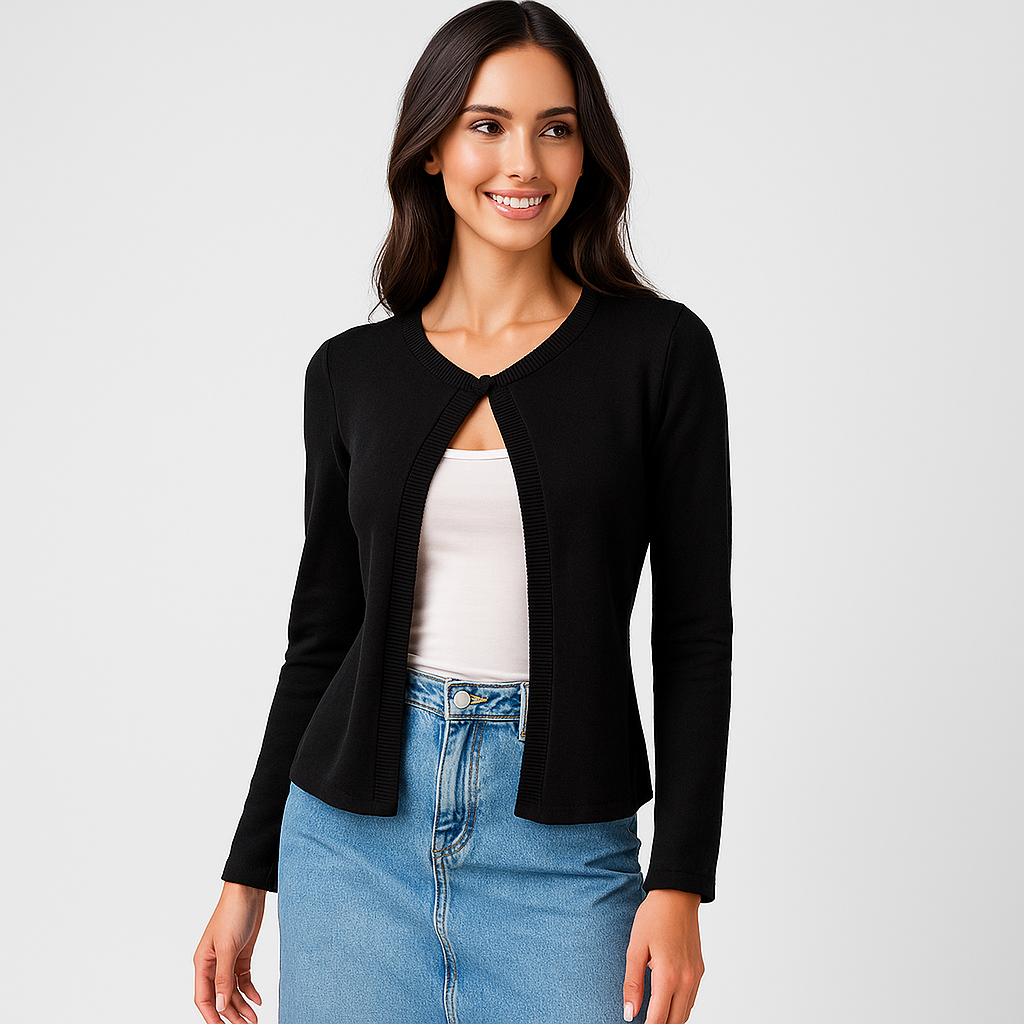 Elegante Damenstrickjacke mit Frontdetail - Etherea