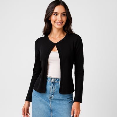 Elegante Damenstrickjacke mit Frontdetail - Etherea