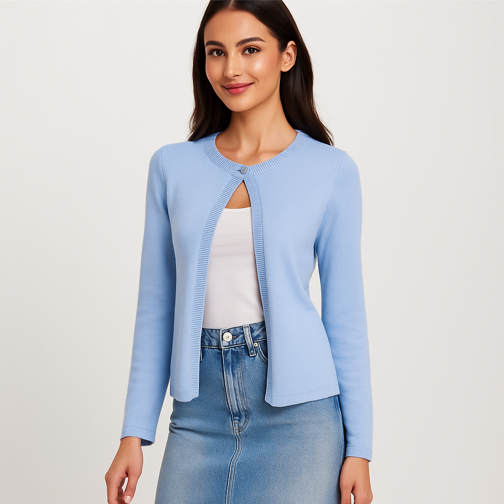 Elegante Damenstrickjacke mit Frontdetail - Etherea