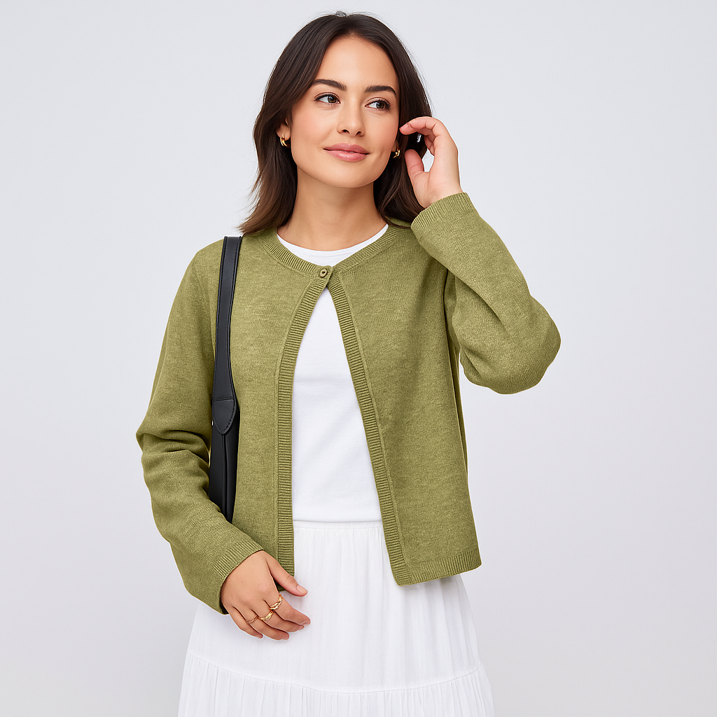 Elegante Damenstrickjacke mit Frontdetail - Etherea