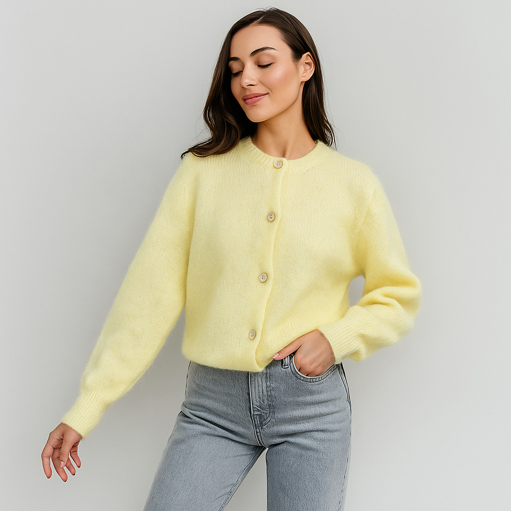 Damen Strickjacke mit Knöpfen vorne - Anika
