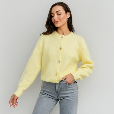 Damen Strickjacke mit Knöpfen vorne - Anika
