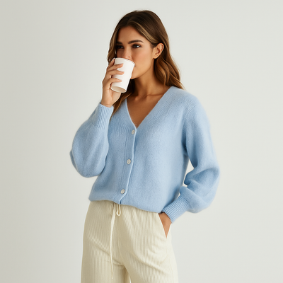 Damen Strickjacke mit Knöpfen vorne - Anika