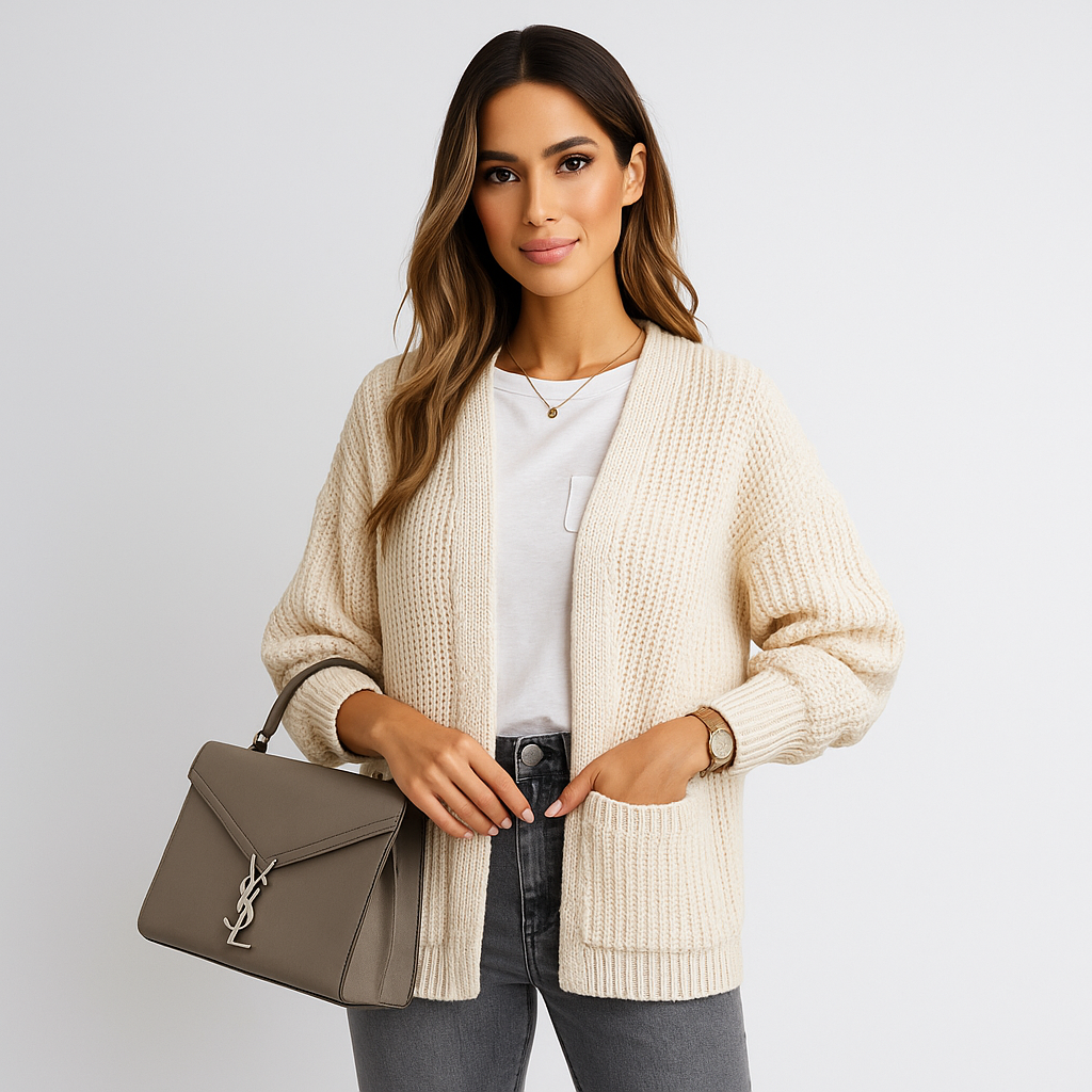 Damen Strickjacke mit Taschen - Aleid