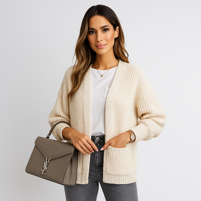 Damen Strickjacke mit Taschen - Aleid
