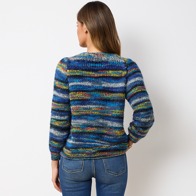 Mehrfarbige Strickjacke für Damen aus weichem Strickstoff - Jadai