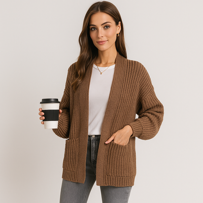 Damen Strickjacke mit Taschen - Aleid