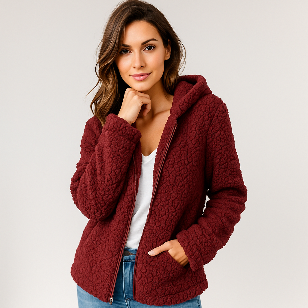 Damen-Fleecejacke mit Kapuze - Yverine
