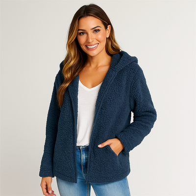 Damen-Fleecejacke mit Kapuze - Yverine