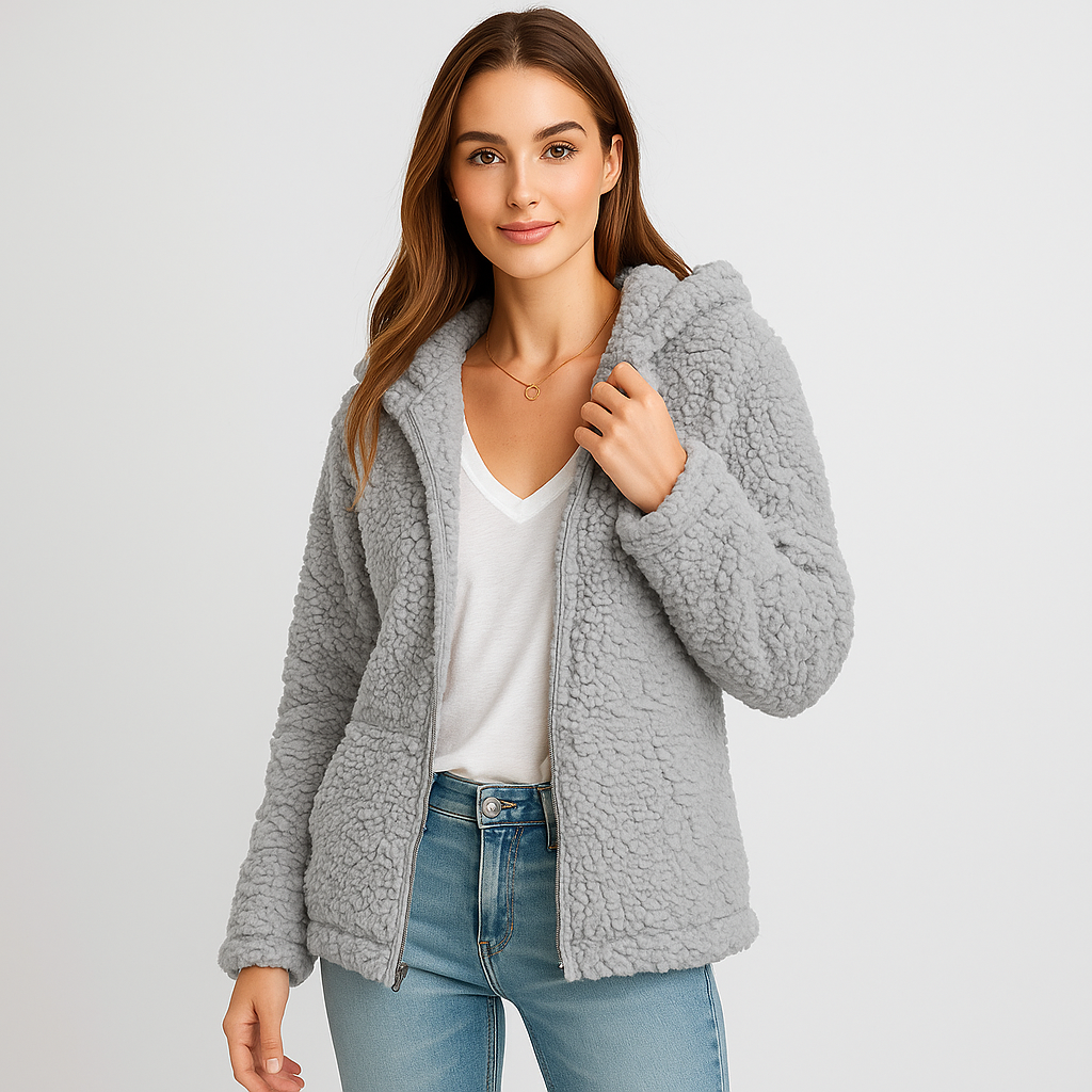 Damen-Fleecejacke mit Kapuze - Yverine