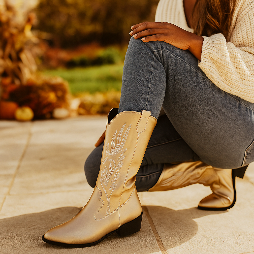 Damen-Cowboystiefel mit Westernstickerei - Marisela