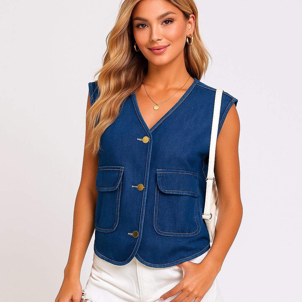 Lässige Jeansweste für Damen - Fiorenne