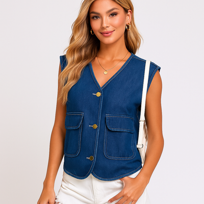 Lässige Jeansweste für Damen - Fiorenne