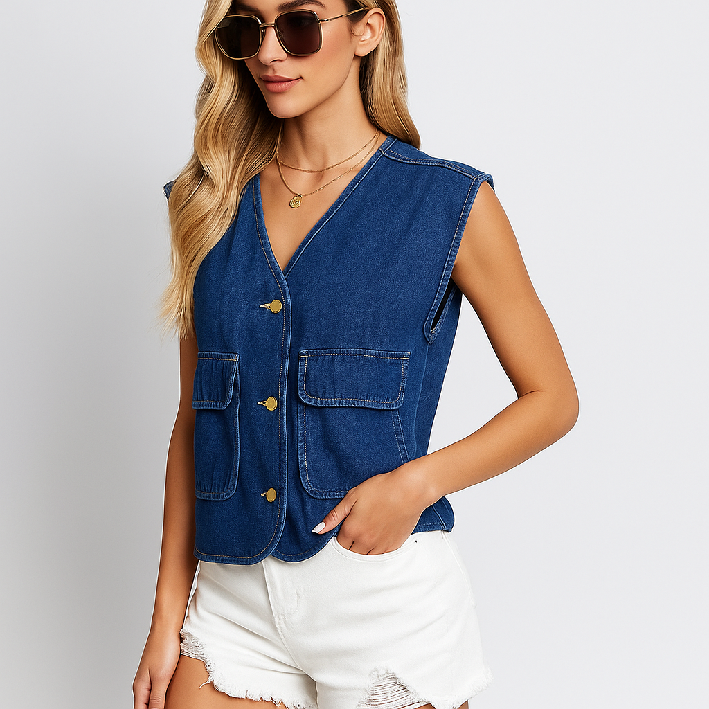 Lässige Jeansweste für Damen - Fiorenne