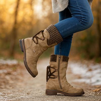 Halbhohe Damenstiefel mit Warmfutter - Dalia
