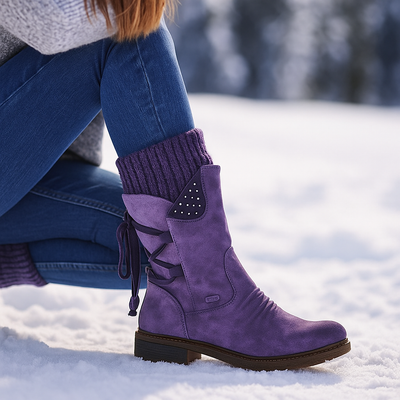 Halbhohe Damenstiefel mit Warmfutter - Dalia