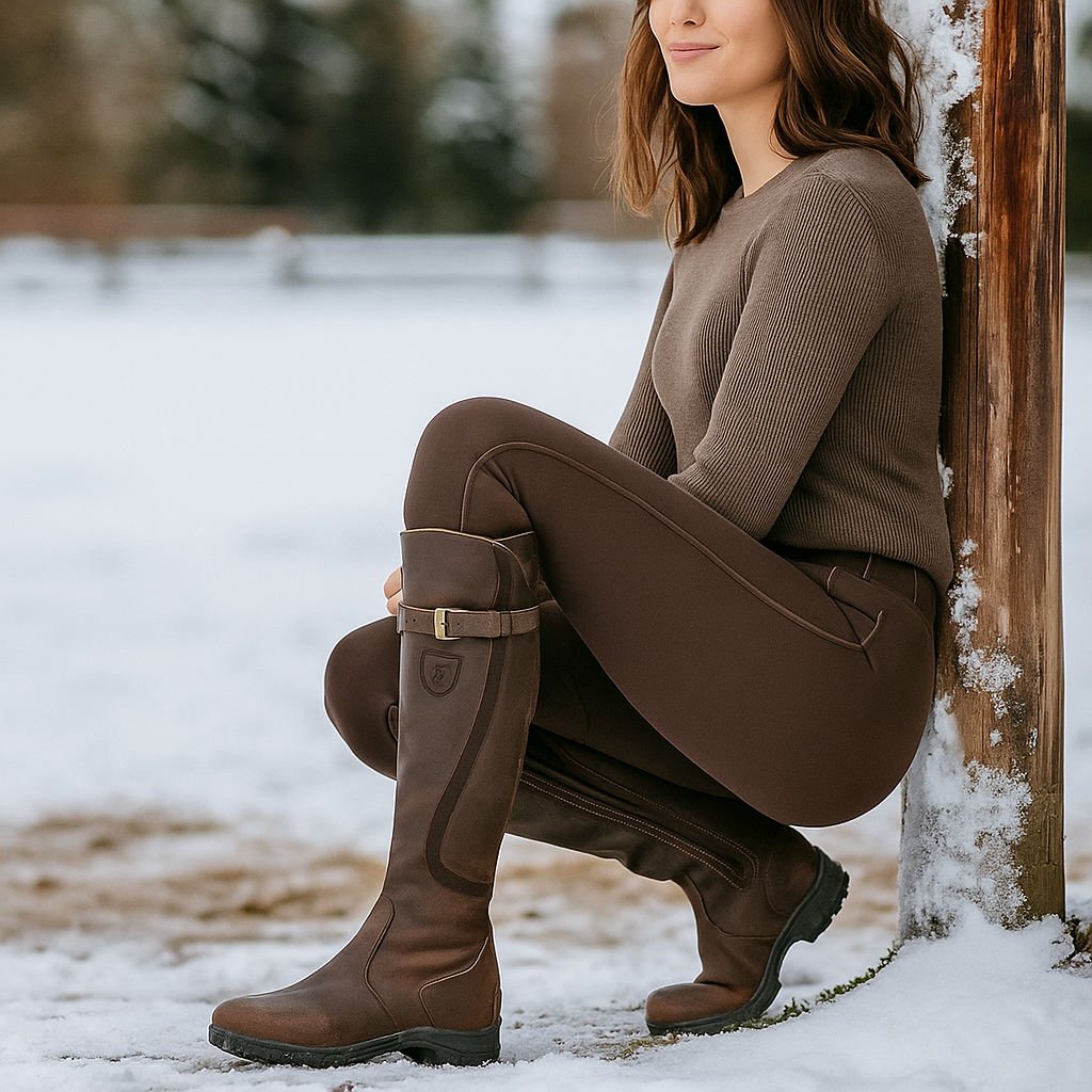 Hohe Damenstiefel mit seitlicher Schnalle und stabiler Sohle - Madison