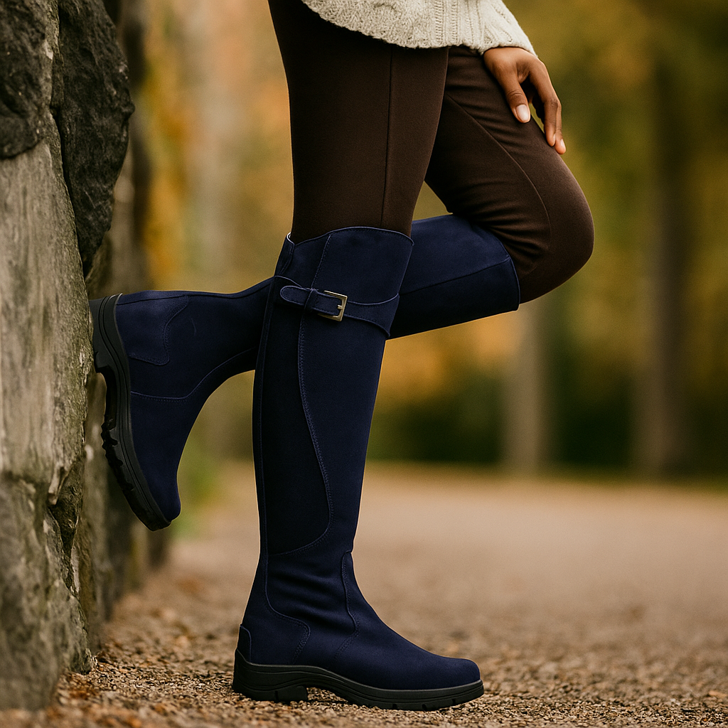 Hohe Damenstiefel mit seitlicher Schnalle und stabiler Sohle - Madison