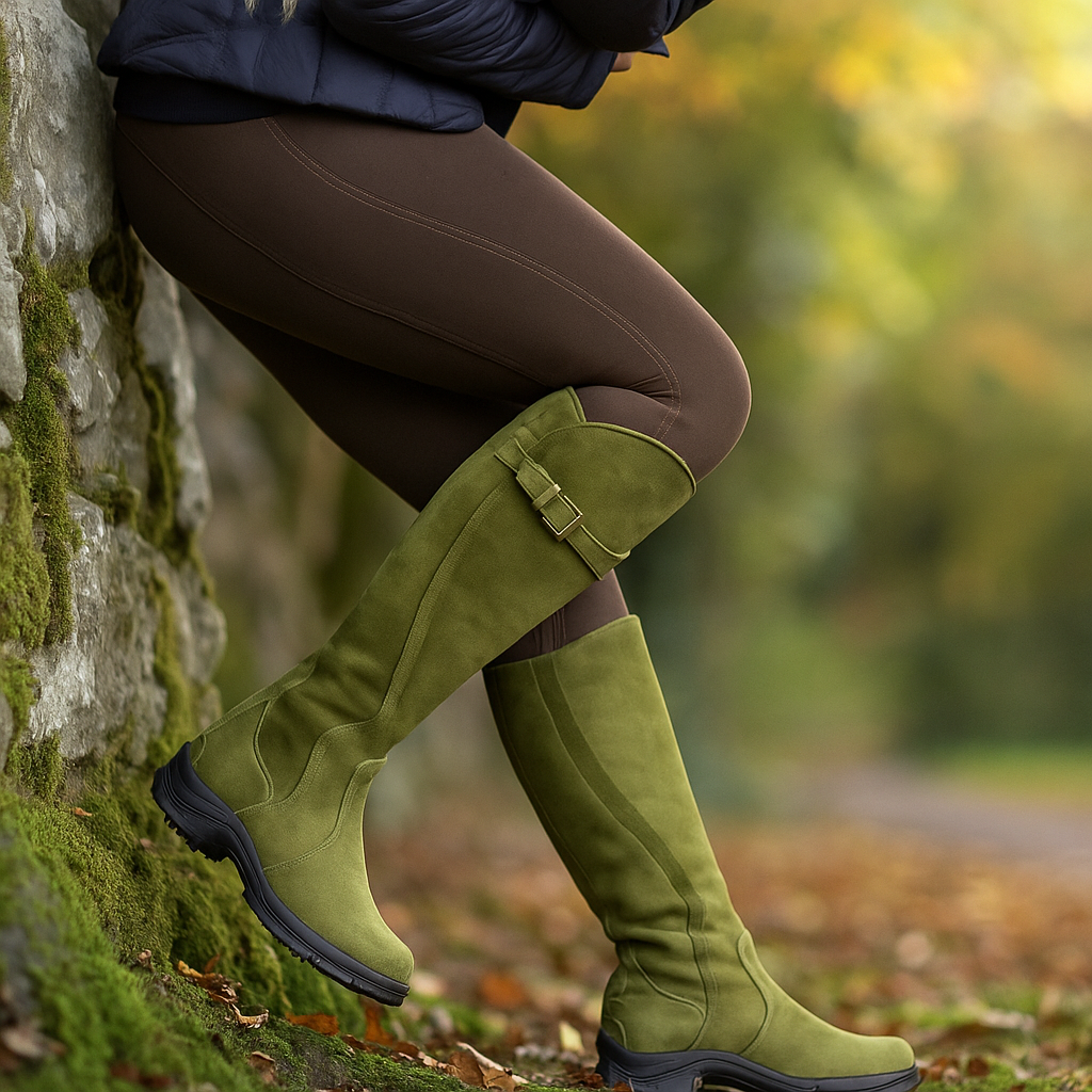 Hohe Damenstiefel mit seitlicher Schnalle und stabiler Sohle - Madison