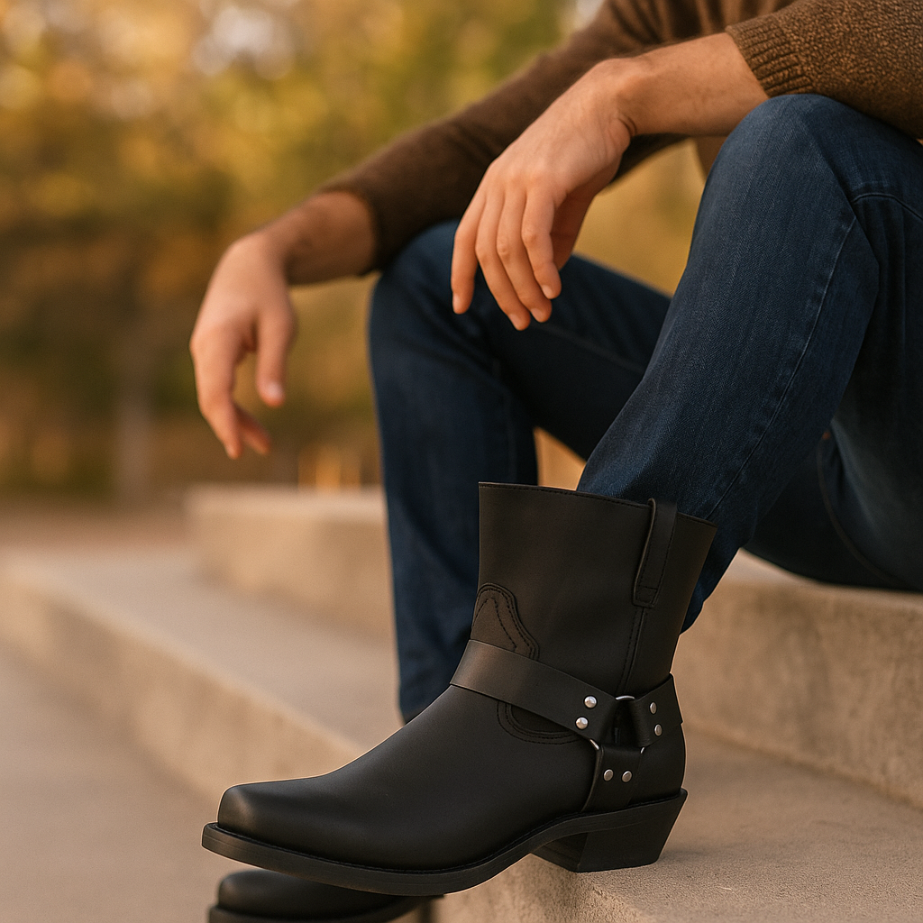 Niedrige Damenstiefel aus veganem Leder mit seitlichem Reißverschluss - Alondra