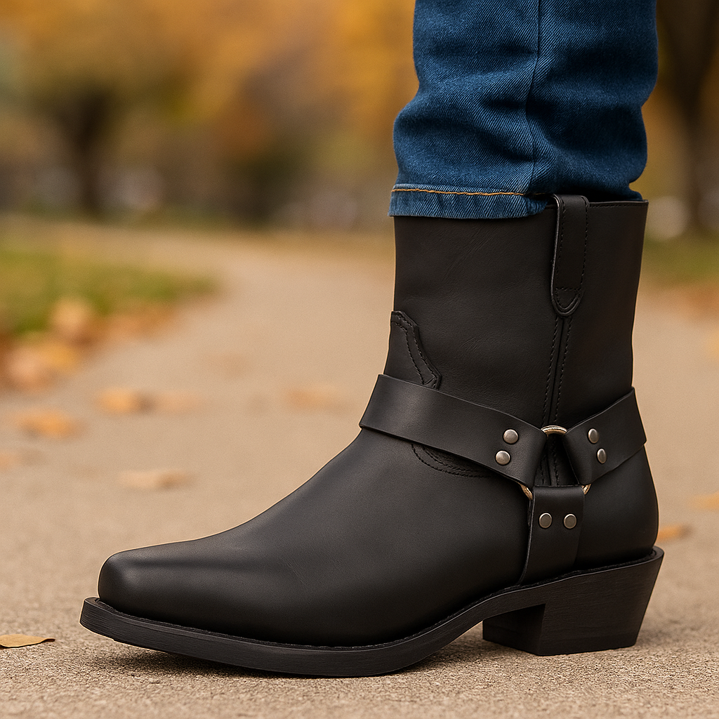 Niedrige Damenstiefel aus veganem Leder mit seitlichem Reißverschluss - Alondra
