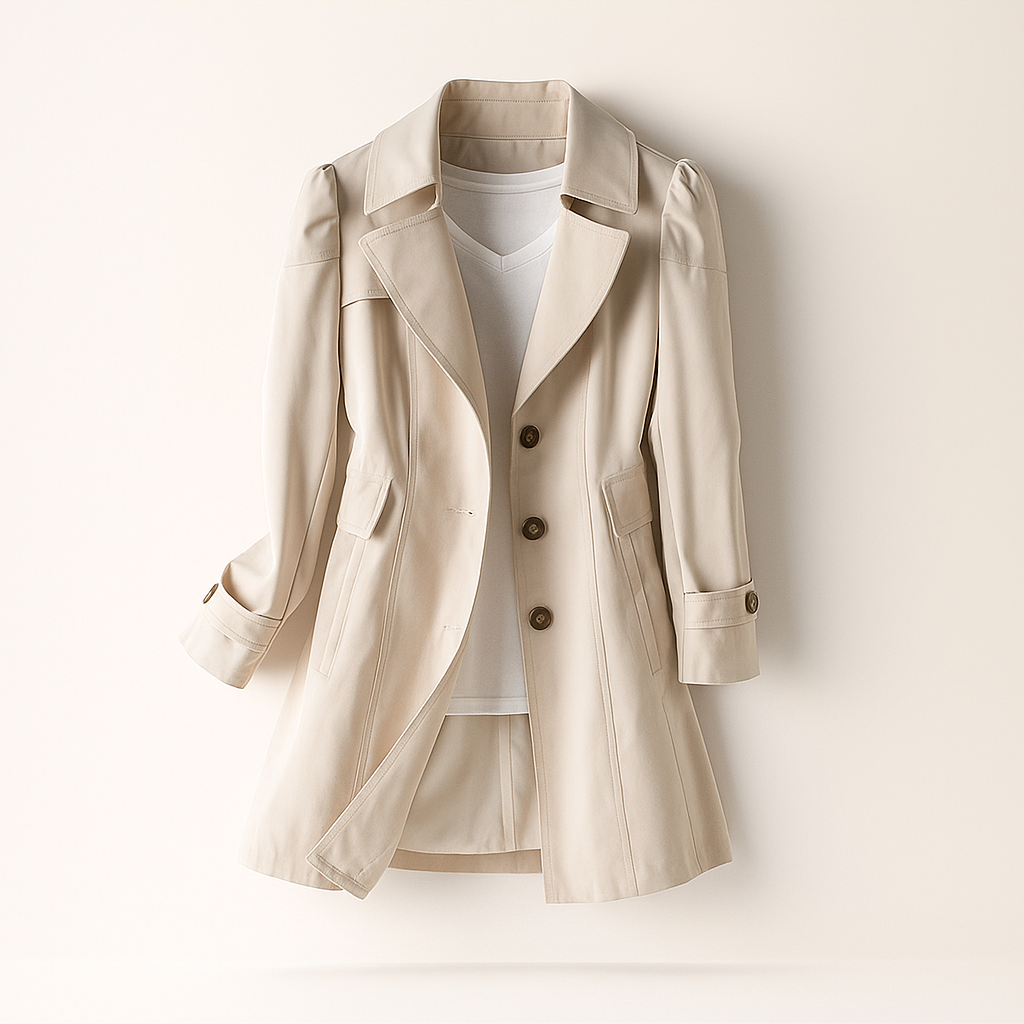 Klassischer Trenchcoat für Damen, eleganter Schnitt - Larissa