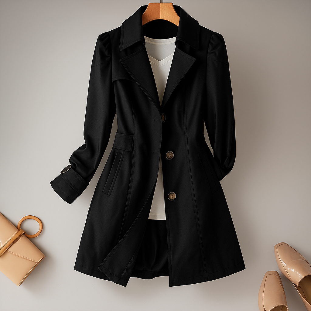 Klassischer Trenchcoat für Damen, eleganter Schnitt - Larissa