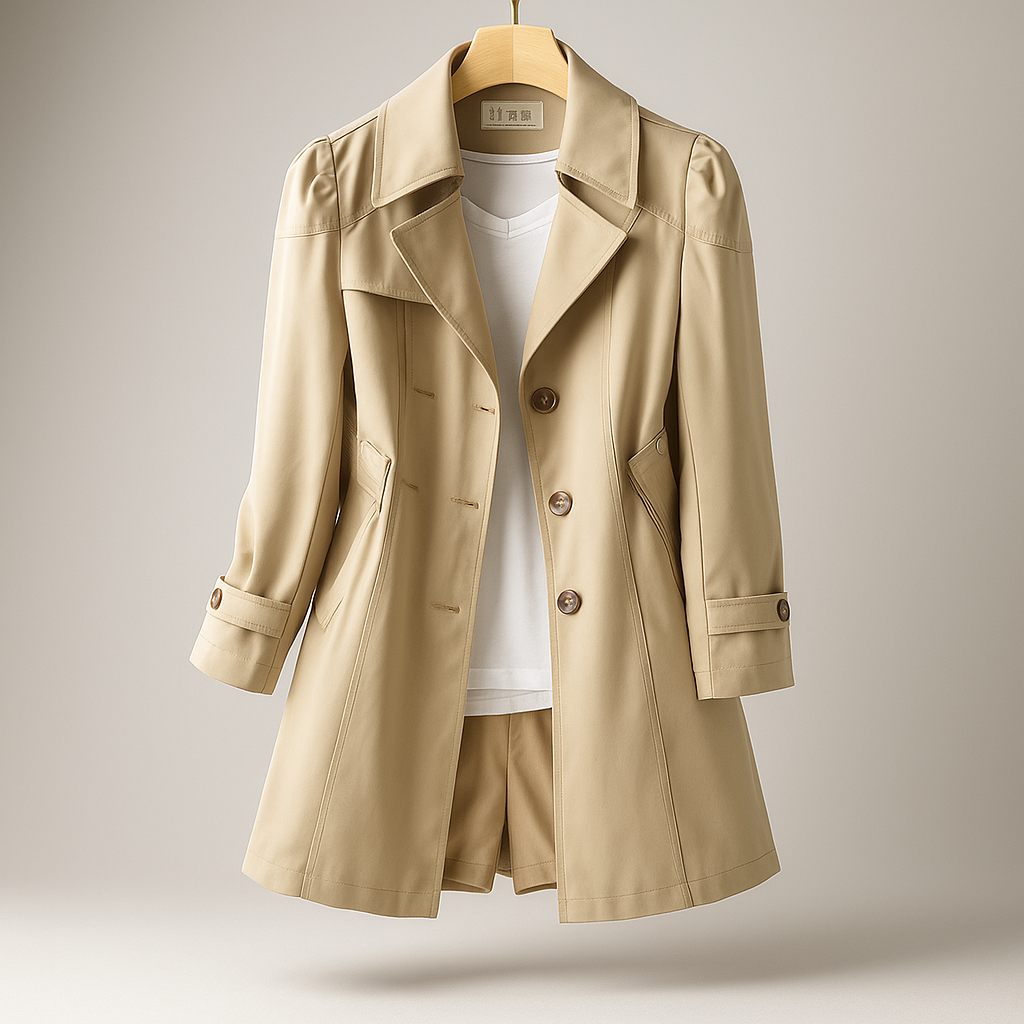 Klassischer Trenchcoat für Damen, eleganter Schnitt - Larissa