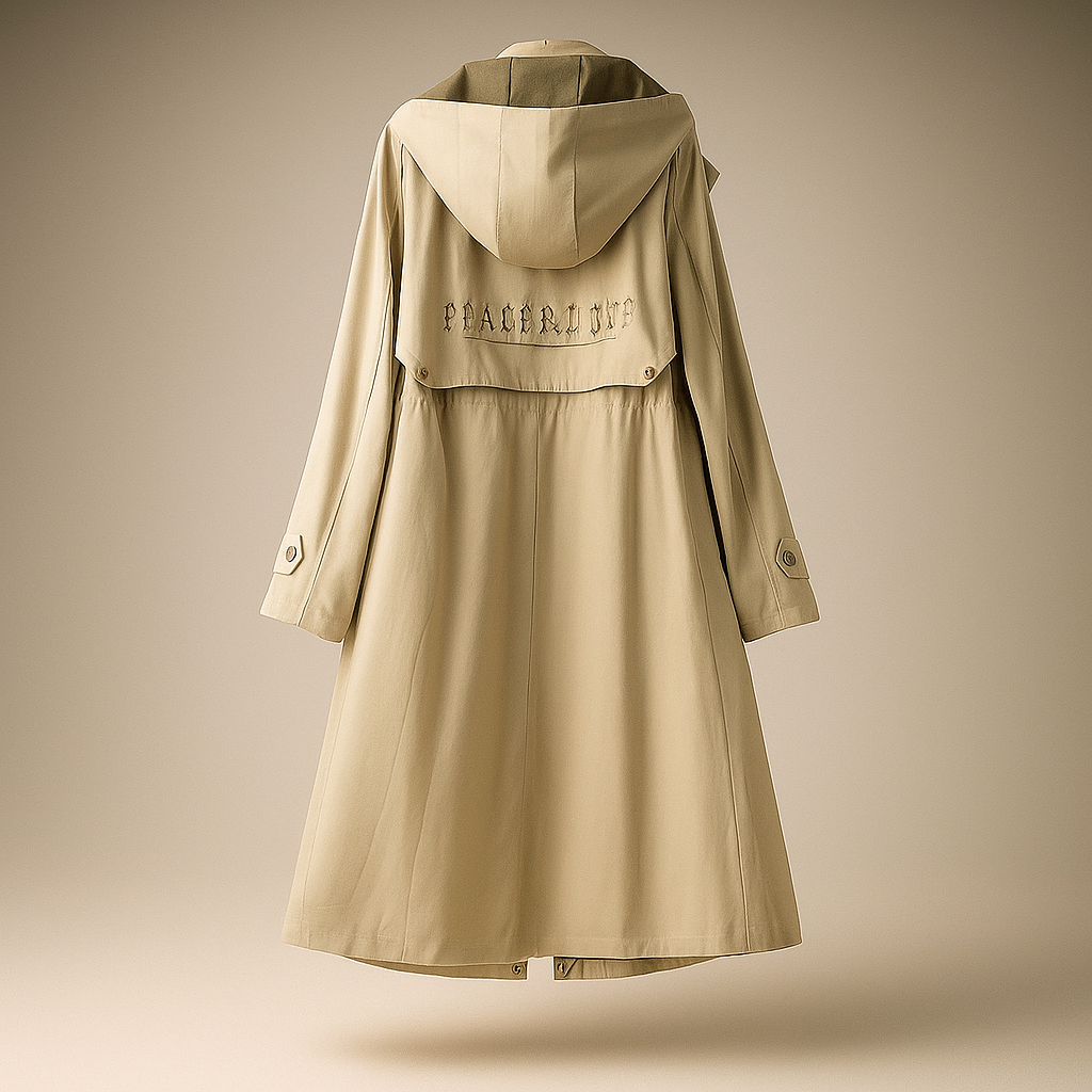 Langer Damen-Trenchcoat mit verstellbarer Kapuze - Isolde