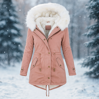 Stylischer Wintermantel mit Kunstfellkapuze - Paula