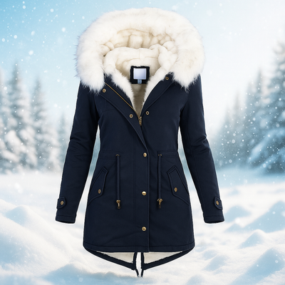 Stylischer Wintermantel mit Kunstfellkapuze - Paula