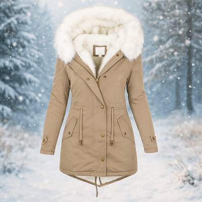 Stylischer Wintermantel mit Kunstfellkapuze - Paula
