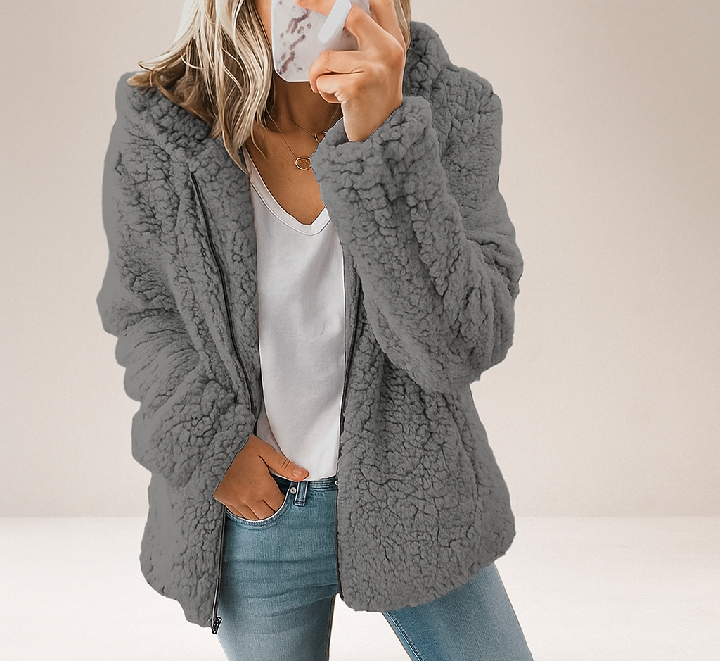 Schaffelljacke mit Kapuze für Frauen - Mar