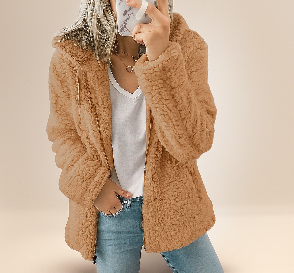 Schaffelljacke mit Kapuze für Frauen - Mar