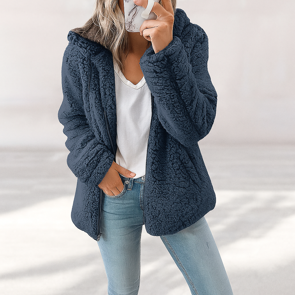 Schaffelljacke mit Kapuze für Frauen - Mar